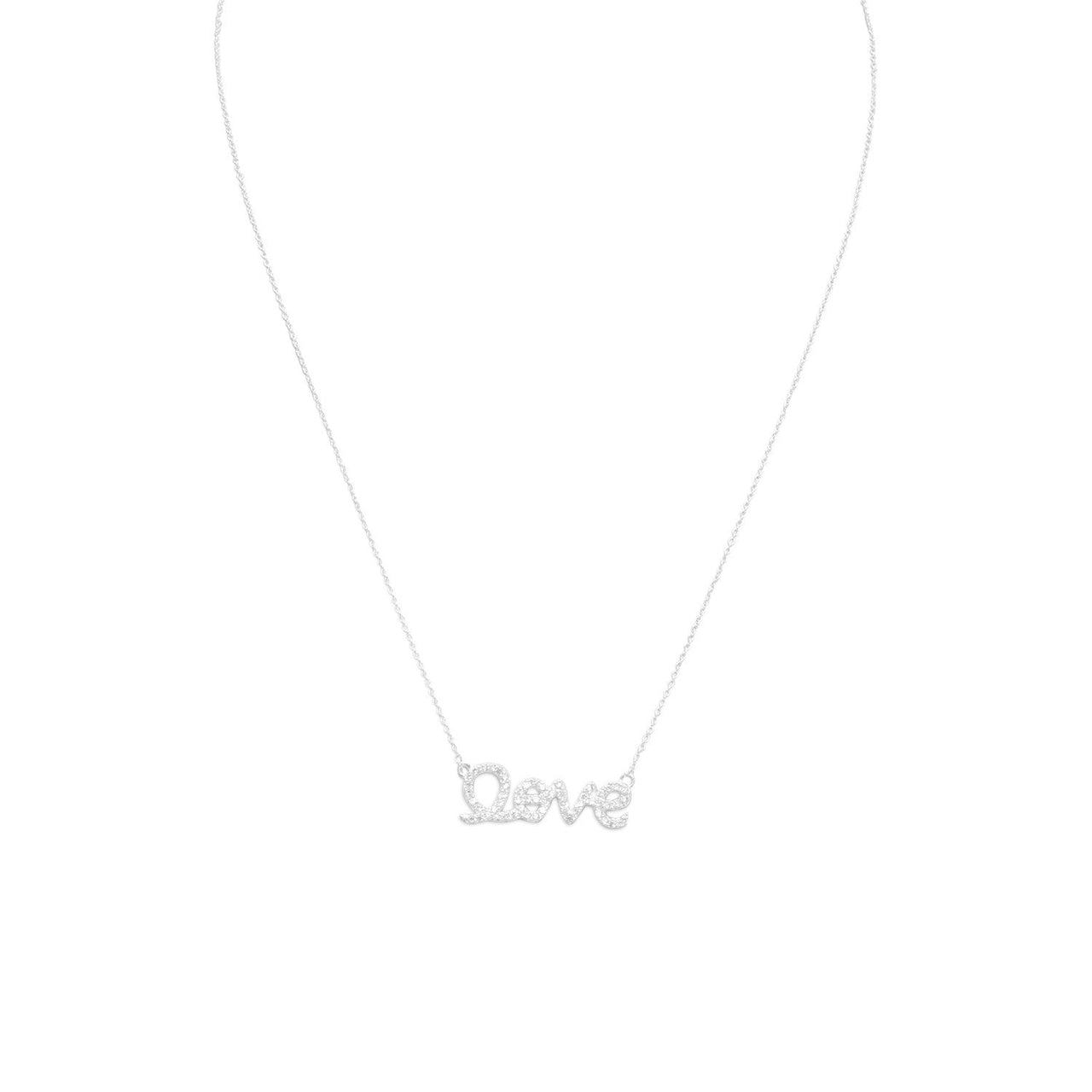 16" CZ "love" Necklace