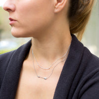 Thumbnail for Faceted Clear Quartz Bead Necklace - April Birthstone