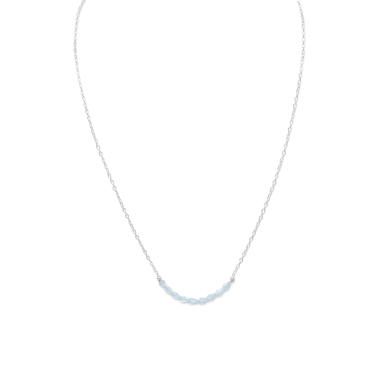 Faceted Blue Topaz Bead Necklace - December Birthstone