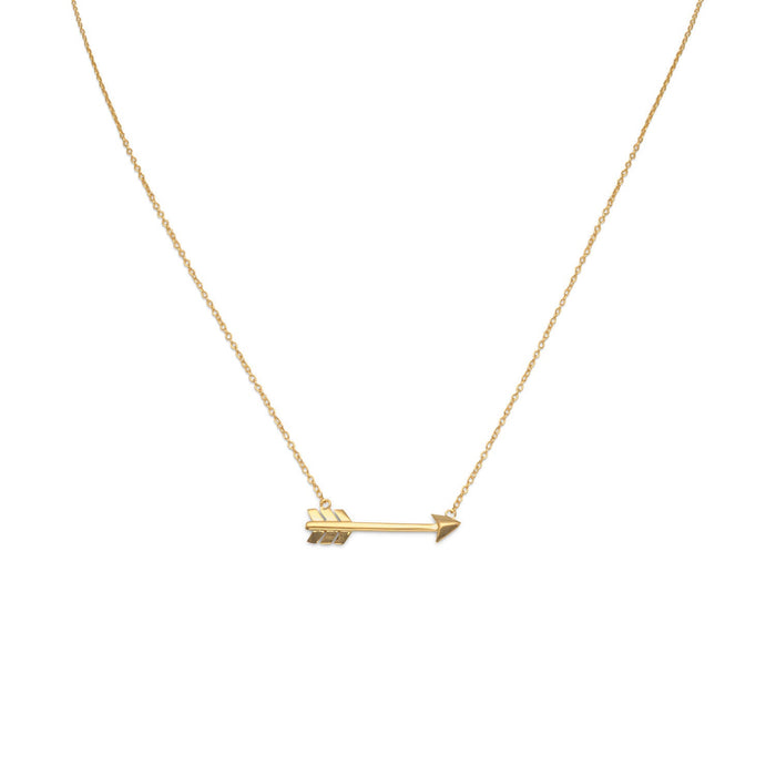 14 Karat Gold Plated Aim High Arrow Necklace