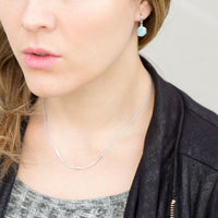 Thumbnail for Rhodium Plated Larimar Drop Earrings