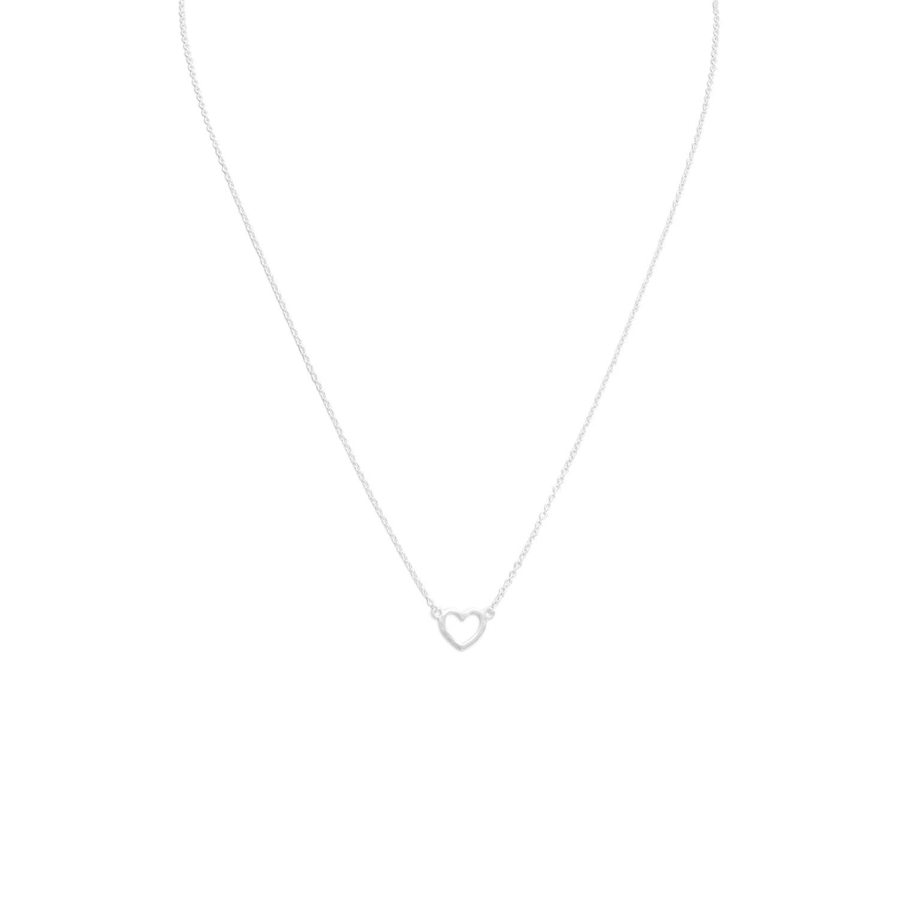 Matte Cut Out Heart Necklace