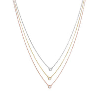 Thumbnail for Graduated Tri Tone Necklace with CZs