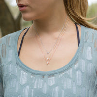 Thumbnail for Graduated Tri Tone Necklace with CZs