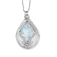 Thumbnail for Textured Pear Ancient Roman Glass Necklace