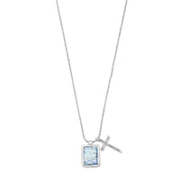 Thumbnail for Roman Glass and Cross Charm Necklace