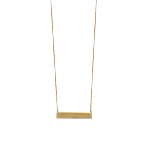 14 Karat Gold Plated Engravable Bar Necklace