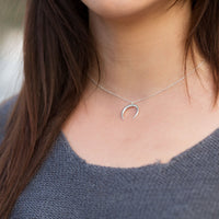 Thumbnail for Sterling Silver Crescent Necklace