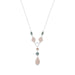 Sterling Silver Aquamarine and Rose Quartz Drop Necklace