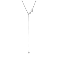 Thumbnail for Rhodium Plated Adjustable Box Chain and Ball Necklace