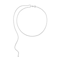Thumbnail for Rhodium Plated Adjustable Box Chain and Ball Necklace