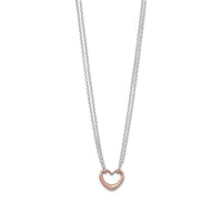 Thumbnail for Two Tone Double Strand Open Heart Necklace