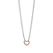 Two Tone Double Strand Open Heart Necklace