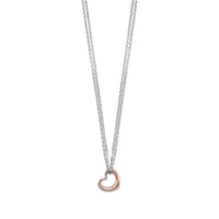 Thumbnail for Two Tone Double Strand Open Heart Necklace