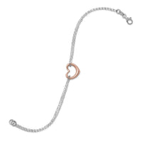 Thumbnail for Two Tone Double Strand Open Heart Bracelet