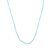 Thumbnail for Endless Design Turquoise Magnesite and Cultured Freshwater Pearl Necklace