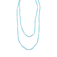 Thumbnail for Endless Design Turquoise Magnesite and Cultured Freshwater Pearl Necklace