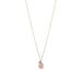 14 Karat Gold Rose Quartz and Pink Hydro Glass Necklace