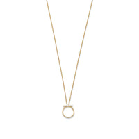 Thumbnail for 18 Karat Gold Plated CZ Bar and Circle Necklace