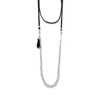 Thumbnail for 4-Way Suede and Silver Bead Necklace