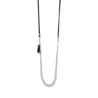 Thumbnail for 4-Way Suede and Silver Bead Necklace