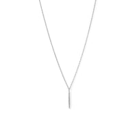 Thumbnail for Rhodium Plated Vertical Bar Necklace with Diamonds
