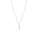 Rhodium Plated Vertical Bar Necklace with Diamonds