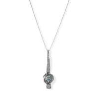 Thumbnail for Long Textured Bar Ancient Roman Glass Necklace