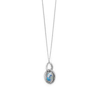 Thumbnail for Oxidized Double Oval Link Ancient Roman Glass Necklace