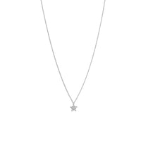 Thumbnail for Rhodium Plated Tiny Snowflake CZ Necklace