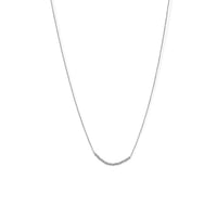 Thumbnail for Rhodium Plated 2mm Bead Bar Necklace