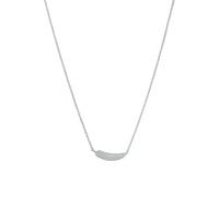Thumbnail for Rhodium Plated Tiny Sideways Feather Necklace