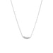 Rhodium Plated Tiny Sideways Feather Necklace