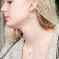 Thumbnail for Rhodium Plated Threader Dot End Earring