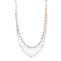 Thumbnail for Two Strand 14 Karat Gold Plated Apatite Necklace