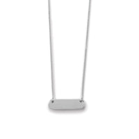 Thumbnail for Engravable Rhodium Plated Rounded Bar Necklace