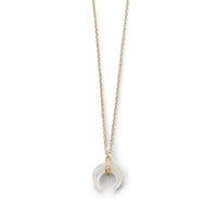 Thumbnail for Mother of Pearl and CZ Crescent Gold Plated Necklace