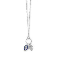 Thumbnail for Hamsa and Evil Eye CZ Necklace