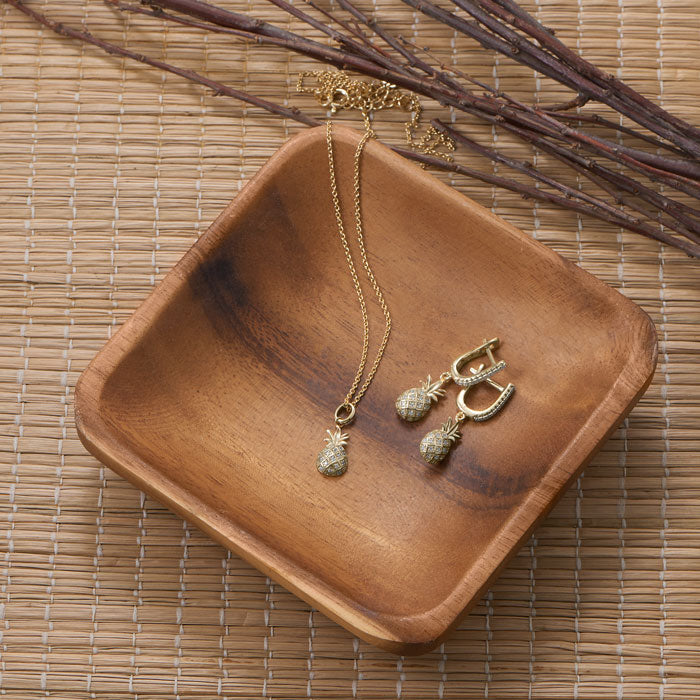 Sweetness! Gold Plated Pineapple Earrings