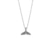 16" Rhodium Plated Whale Tail Necklace