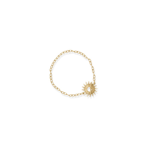 Shine On! 7.5" 14 Karat Gold Plated Sunburst Toggle Bracelet