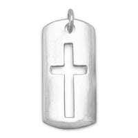 Thumbnail for Rectangular Tag with Cut Out Cross Pendant