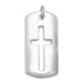 Rectangular Tag with Cut Out Cross Pendant