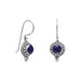 Round Lapis Bead/Rope Edge Earrings on French Wire