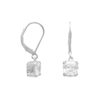 Thumbnail for Round Edge Square CZ Lever Back Earrings