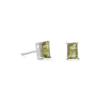 Thumbnail for Emerald Cut Peridot Post Earrings