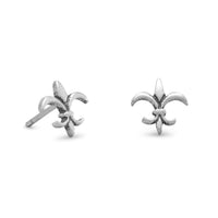 Thumbnail for Small Oxidized Fleur de Lis Post Earrings