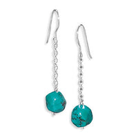 Thumbnail for Reconstituted Turquoise Drop Earrings on French Wire