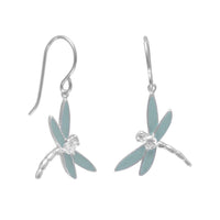 Thumbnail for Enamel and CZ Dragonfly Earrings
