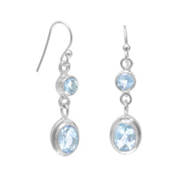 Thumbnail for Round and Oval Blue Topaz Earrings on French Wire
